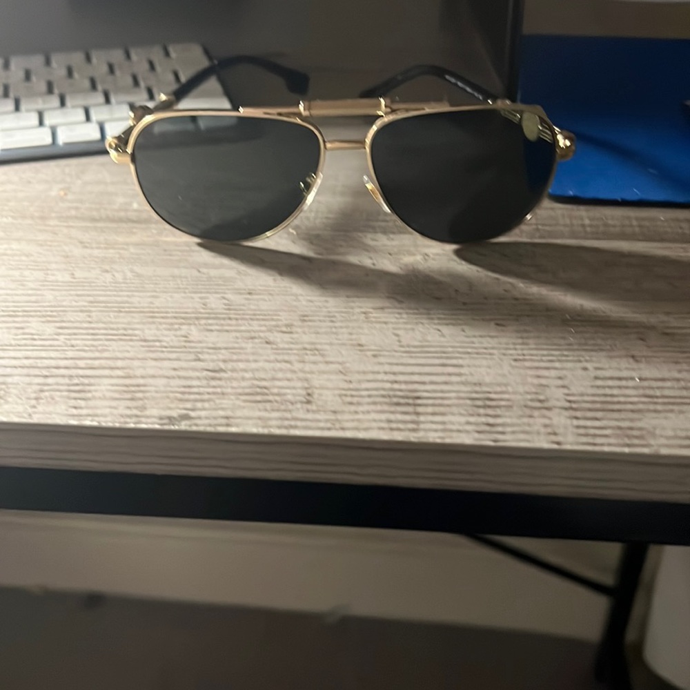 Versace Gold and Black Sunglasses